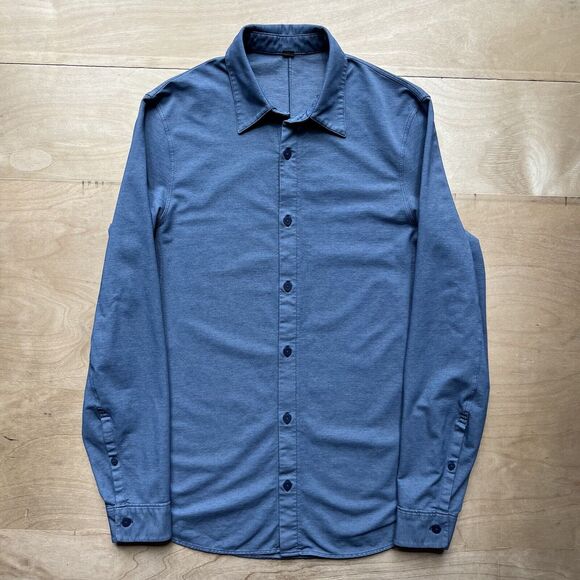 Lululemon Button Down Shirt S Blue Casual Workwear Commission ABC Lightweight - Picture 2 of 9